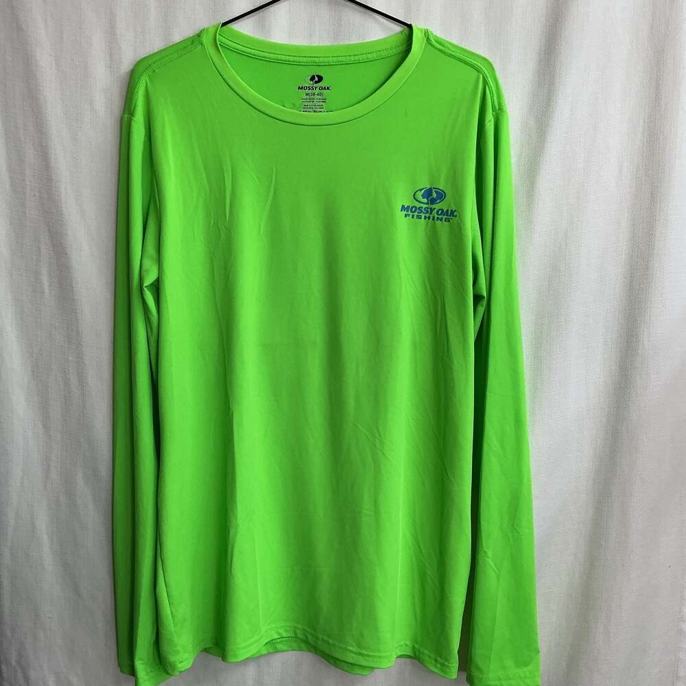 Mossy Oak Fishing Graphic Long Sleeve Performance Shirt - Glow Green